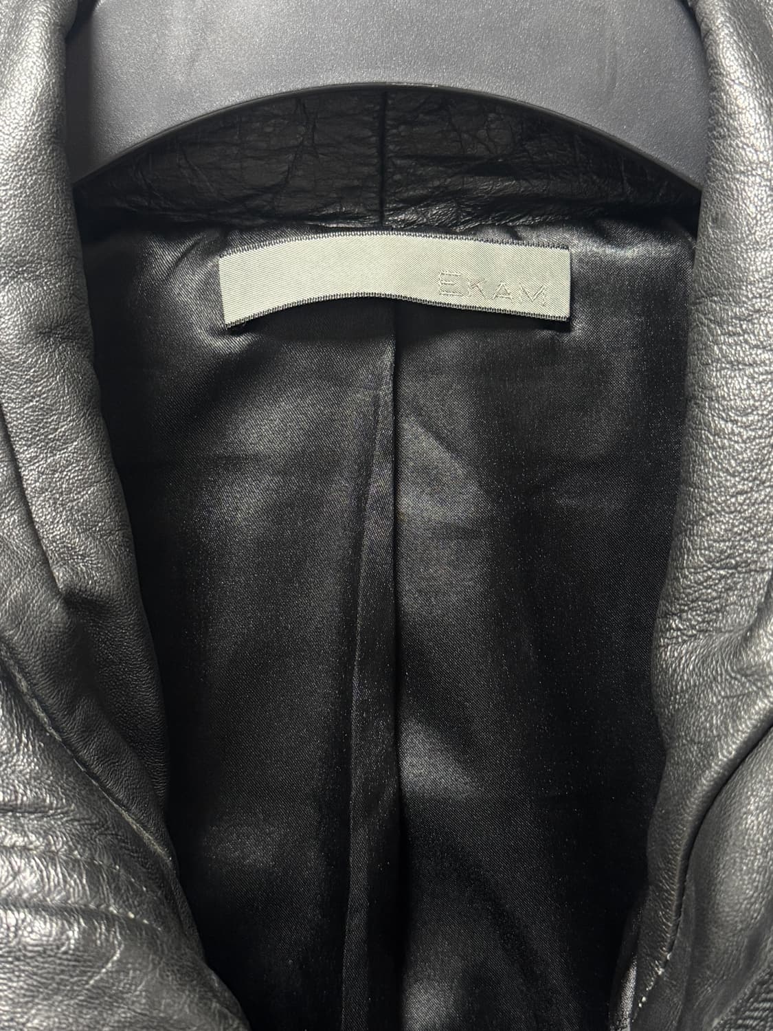 Ekam 비대칭 레더 자켓 상품이미지3