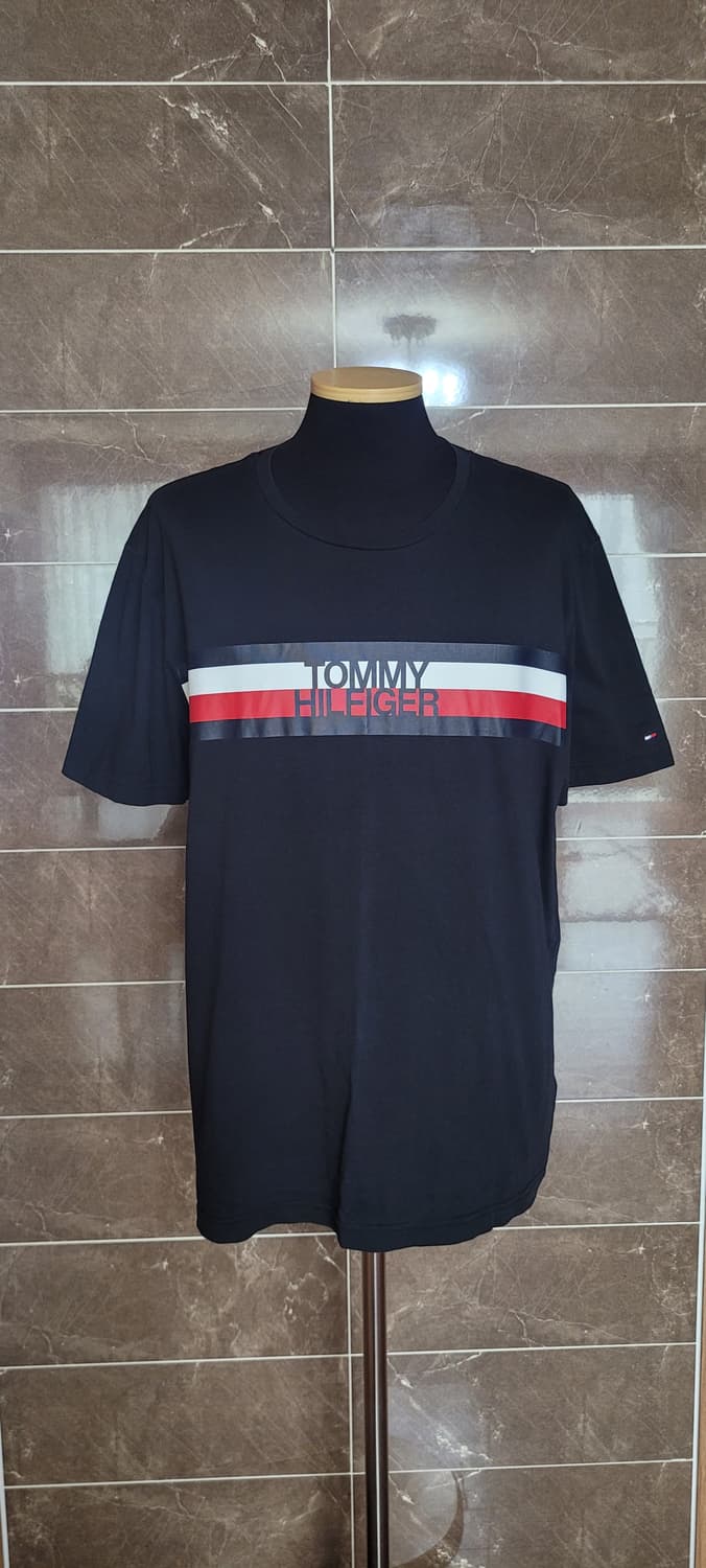 남성110사이즈)타미힐피거 오가닉 코튼 블랙 반팔티 상품이미지1