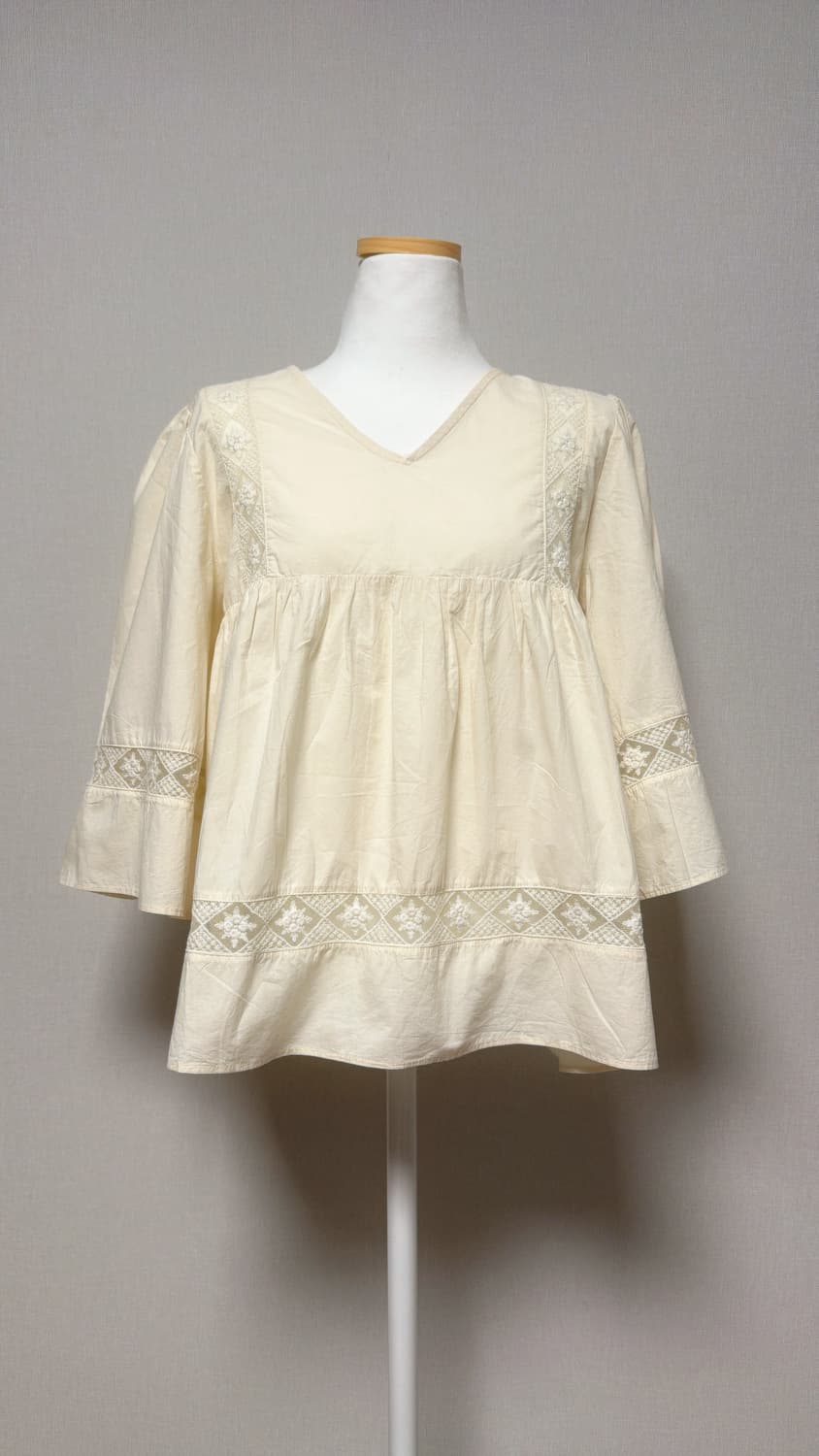 일본 빈티지 하구미깔 블라우스 상품이미지1