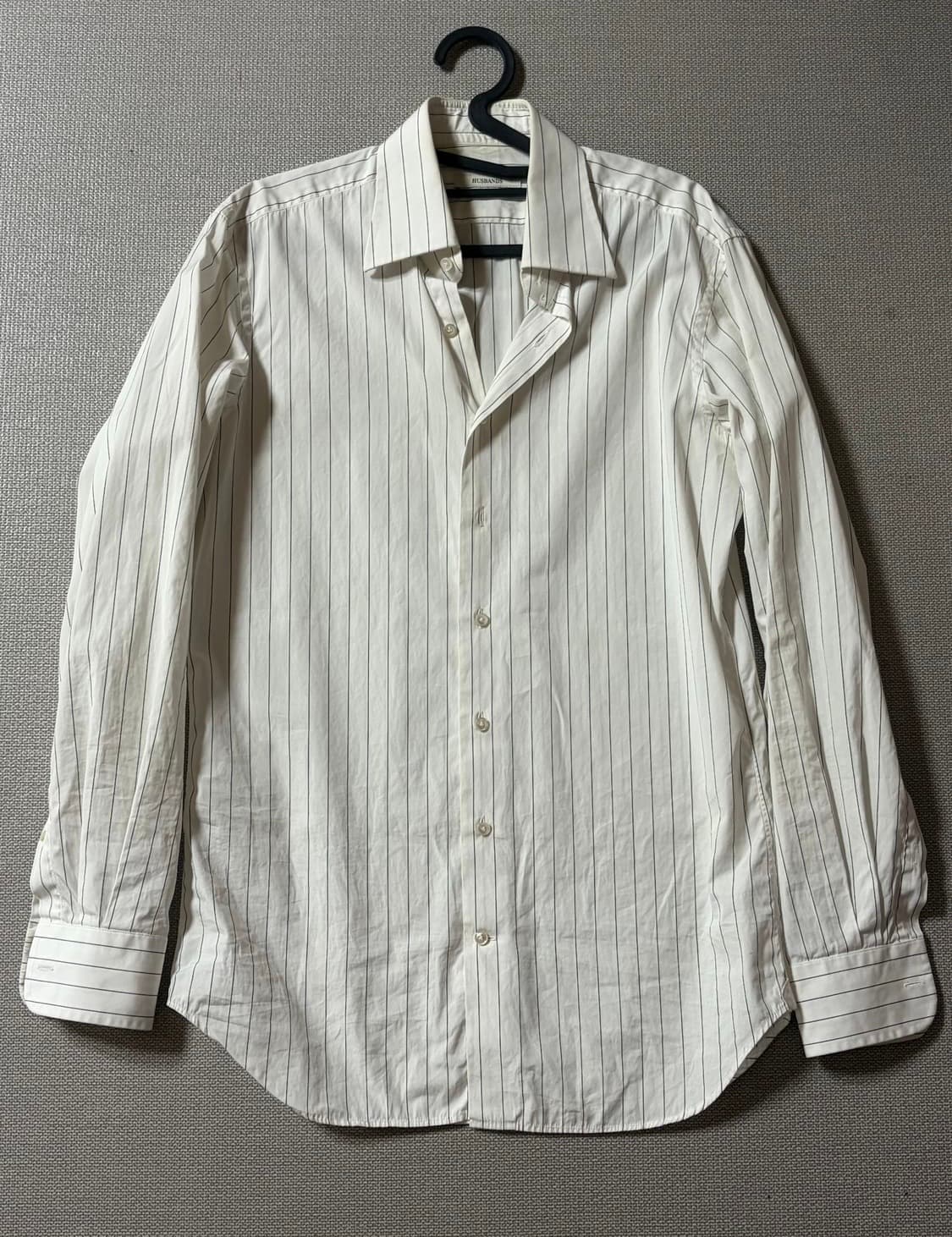 허즈밴드파리스 화이트 스트라이프 셔츠 상품이미지1