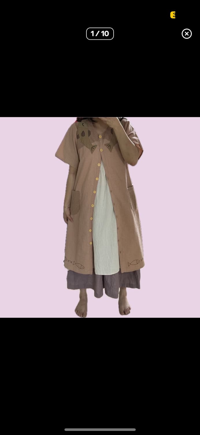 모리걸 뮤트 퍼플 린넨 스커트 상품이미지6