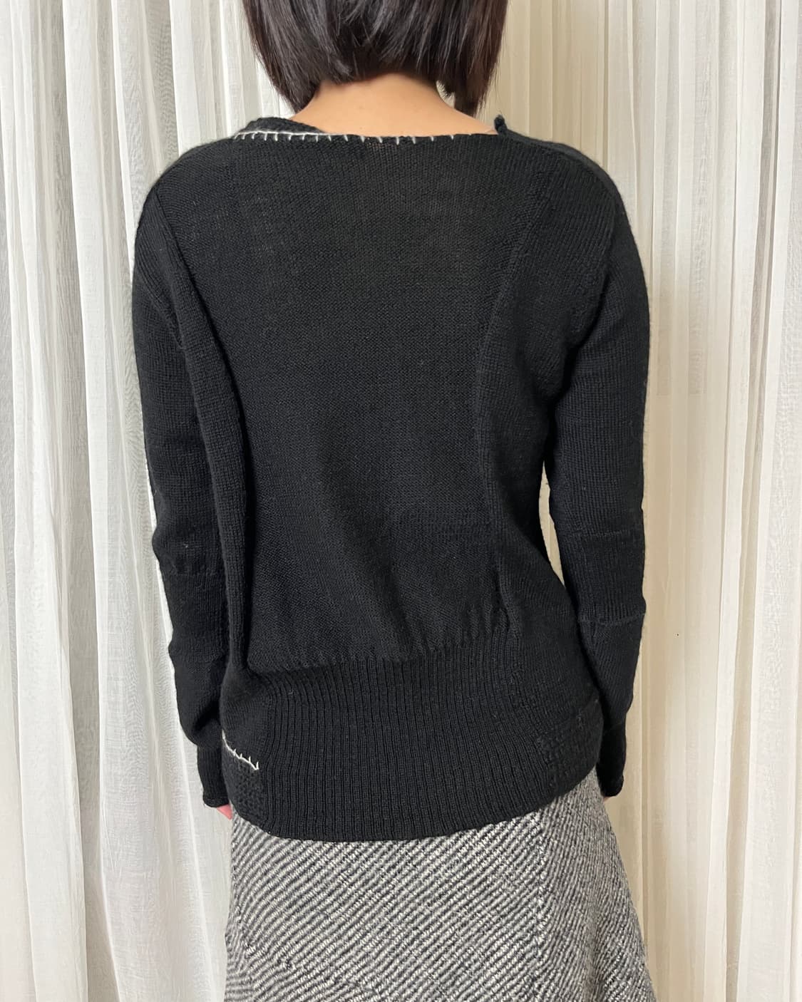 요지야마모토 핸드스티치 비대칭 절개 니트 yohji yamamoto 상품이미지10