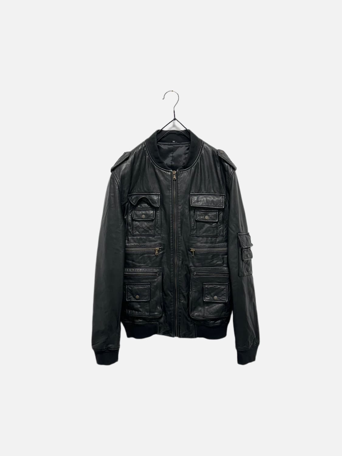 빈티지 양가죽 밀리터리 레더 봄버자켓 상품이미지2