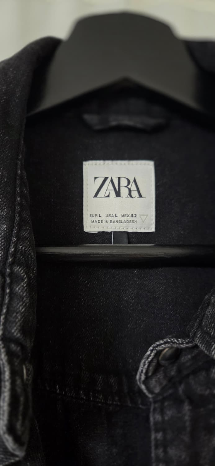 자라 zara 데님 웨스턴 셔츠 L 흑청 상품이미지2