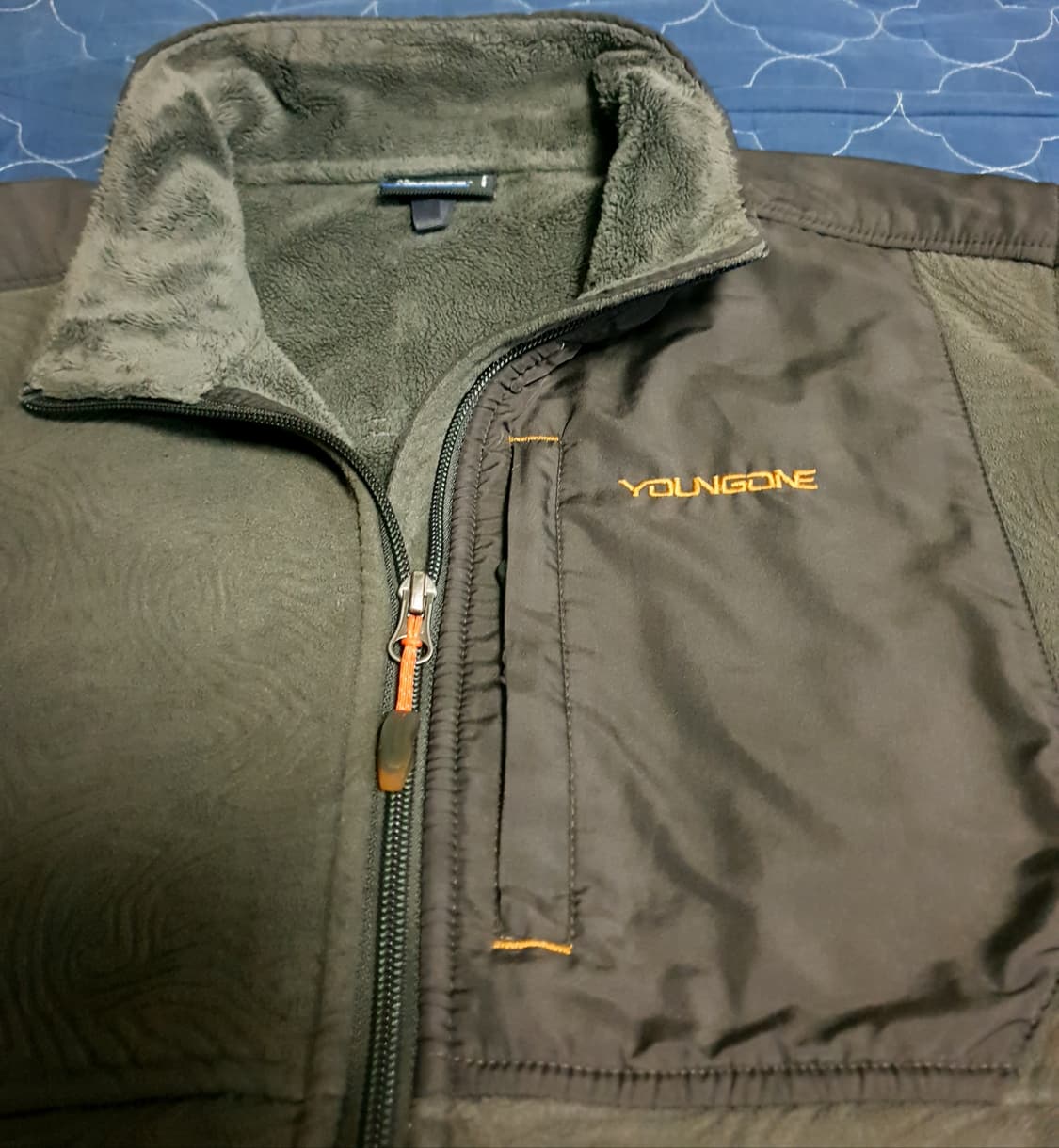 (빈티지) 영원아웃도어 등산용 안감기모 플리스 집업자켓 올리브 (M) 상품이미지2