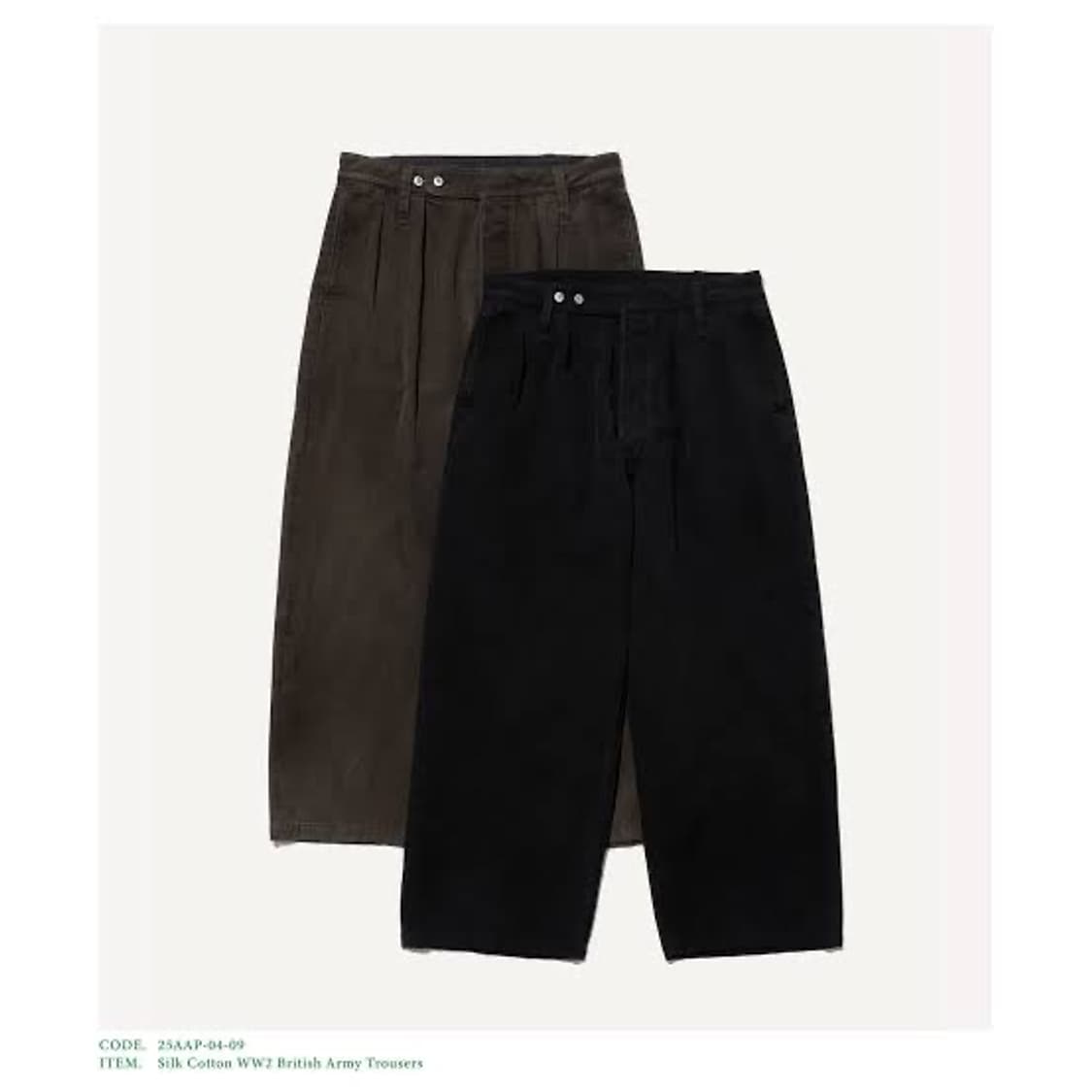 a.presse 아프레쎄 WW2 실크코튼브리티쉬 아미트라우저 블랙 상품이미지1