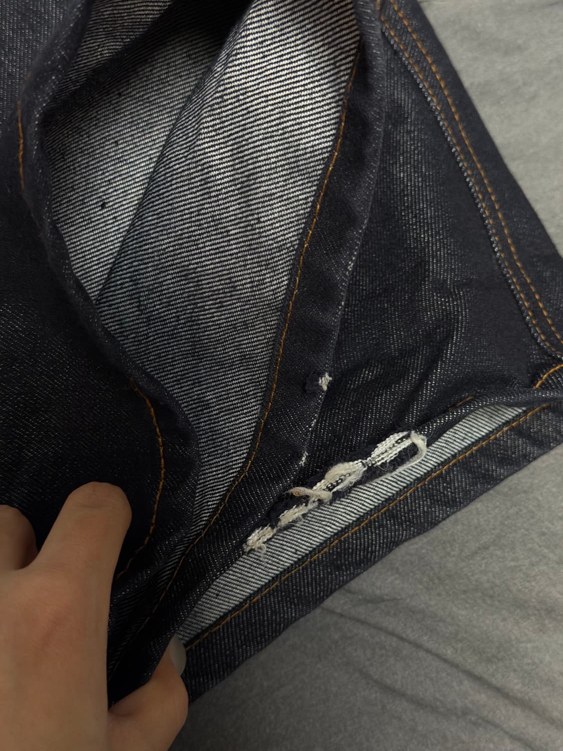 카시코 자수 논페이드 데님팬츠 블루 상품이미지5