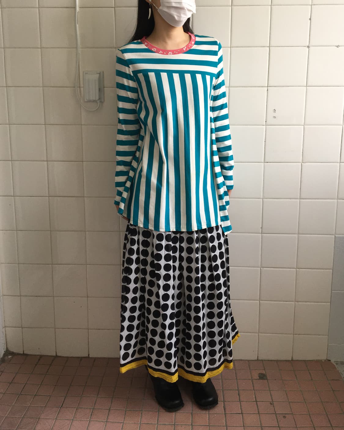 Stripe pattern mixed sleeve 상품이미지10