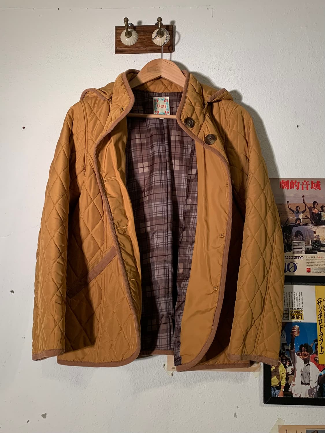 빔즈하트 옐로우 마드라스체크 퀼팅베스트 상품이미지2