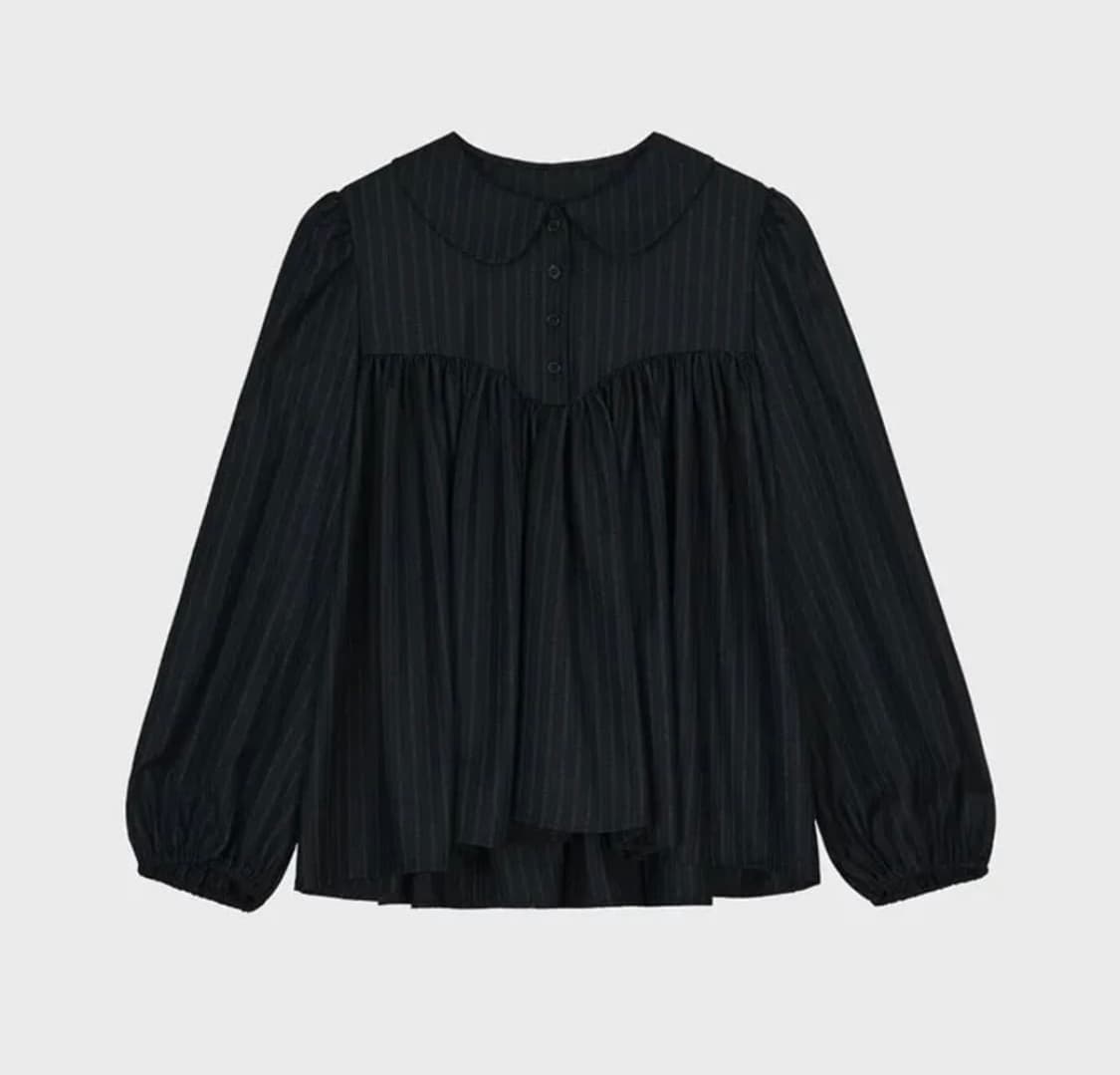 코스모스 울 카라 셔츠 네이비 상품이미지1