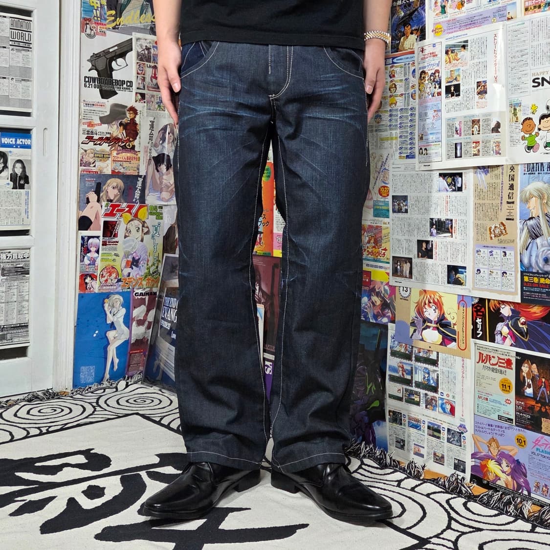 빈티지 포켓 라인스티치 생지 데님 팬츠 상품이미지1