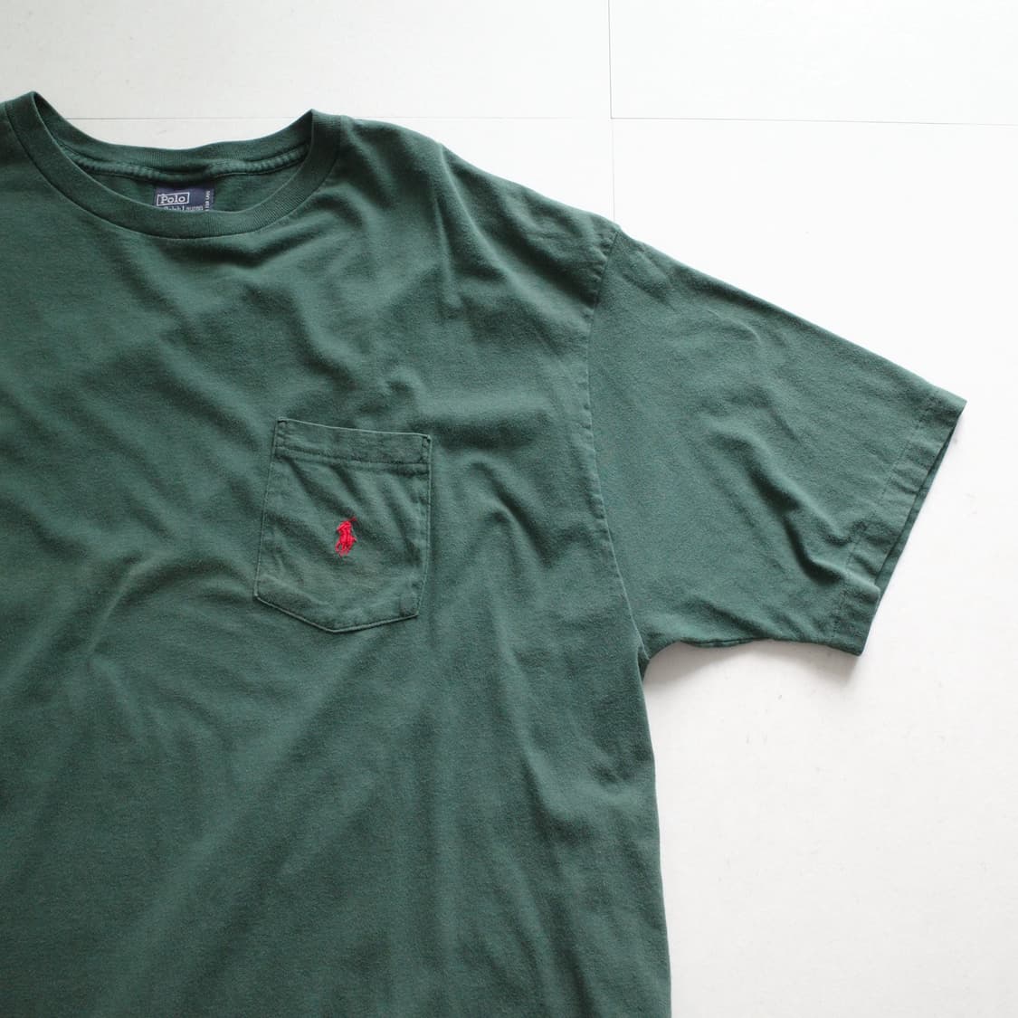 폴로 90s MADE IN USA 수소봉제 포켓 반팔티 XL 상품이미지2