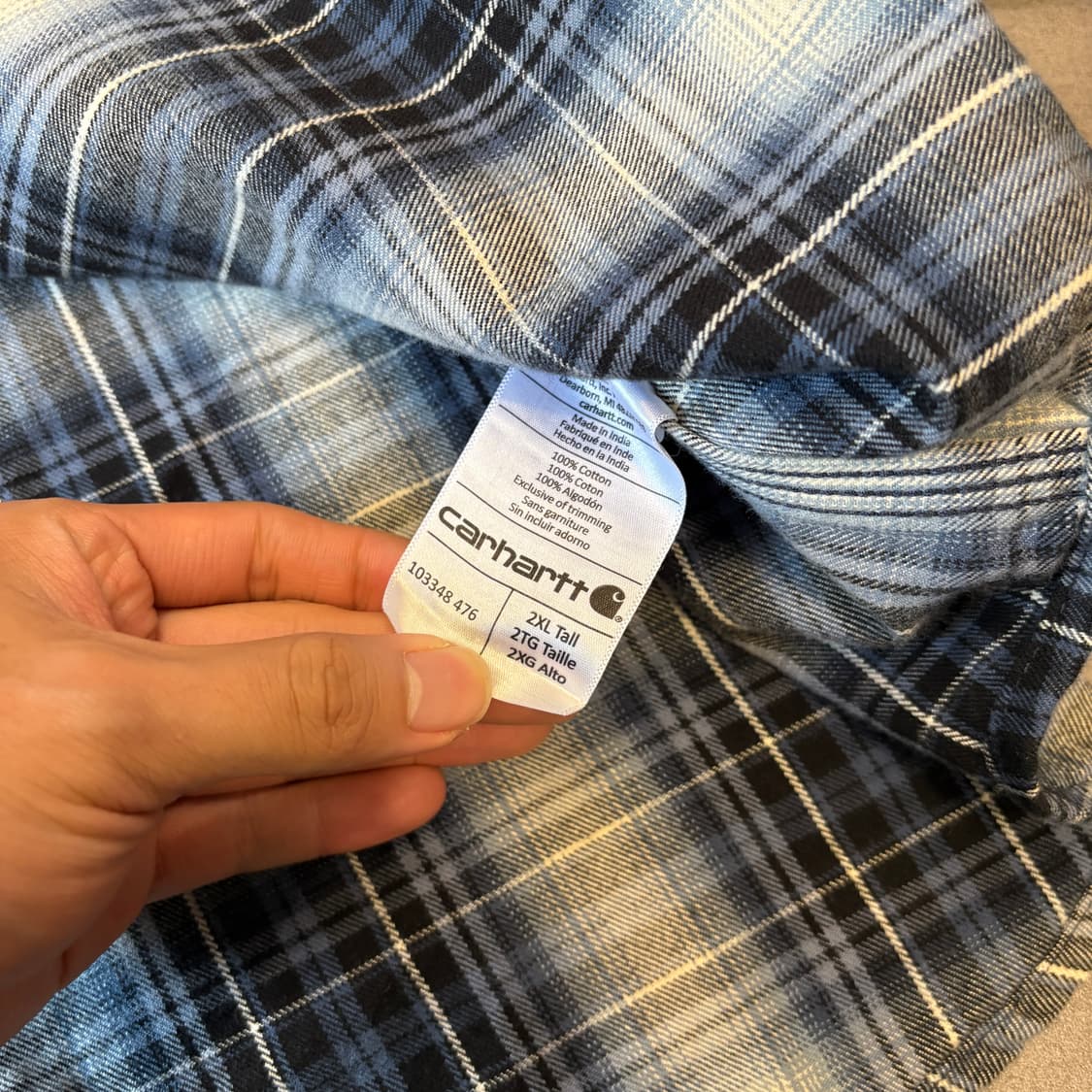 칼하트 오리지널 해비 코튼 체크 긴팔 셔츠 상품이미지8