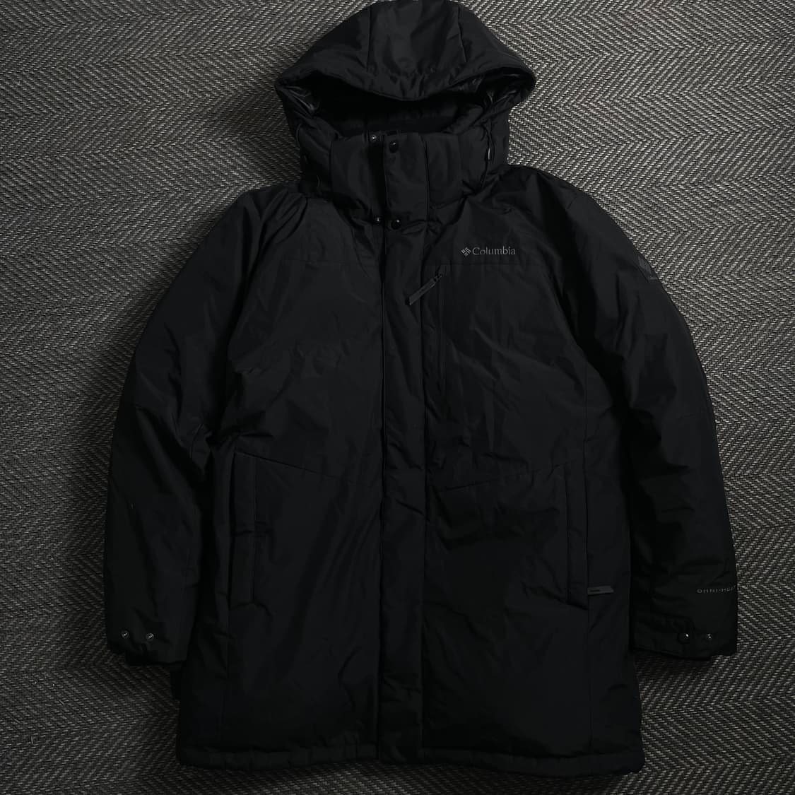 컬럼비아 패치로고 덕다운 롱패딩 블랙y 4602 상품이미지2