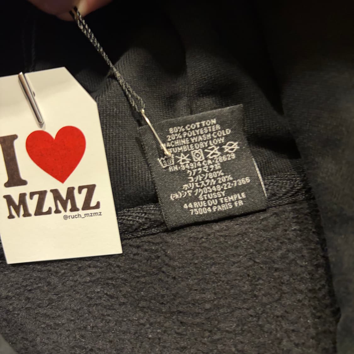 [XL] 스투시 베이식 2022 블랙 스웻 후드티 D341 상품이미지6