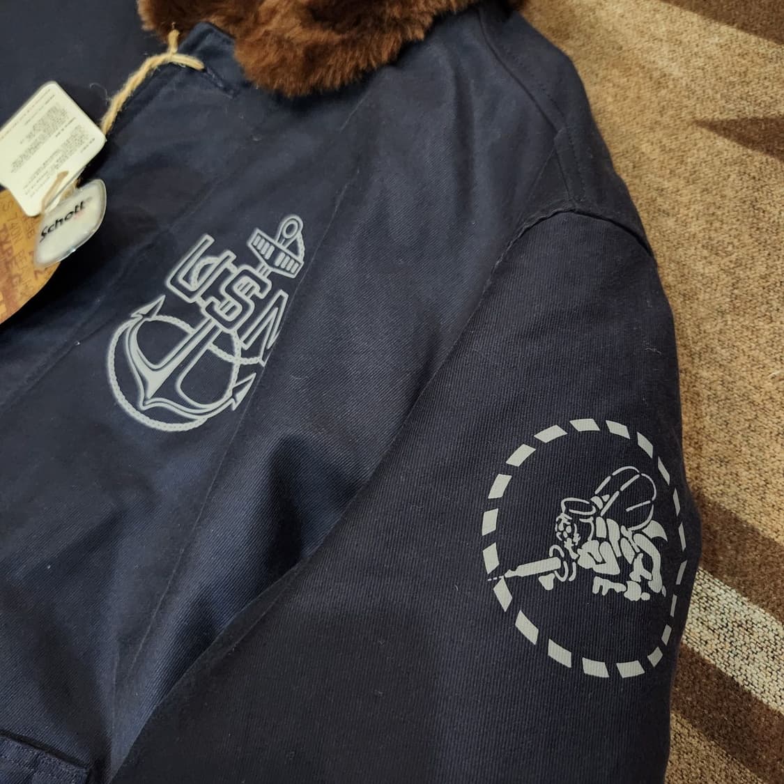 새상품)Schott nyc 쇼트 USN 덕다운 덱 자켓 XL 네이비 상품이미지3