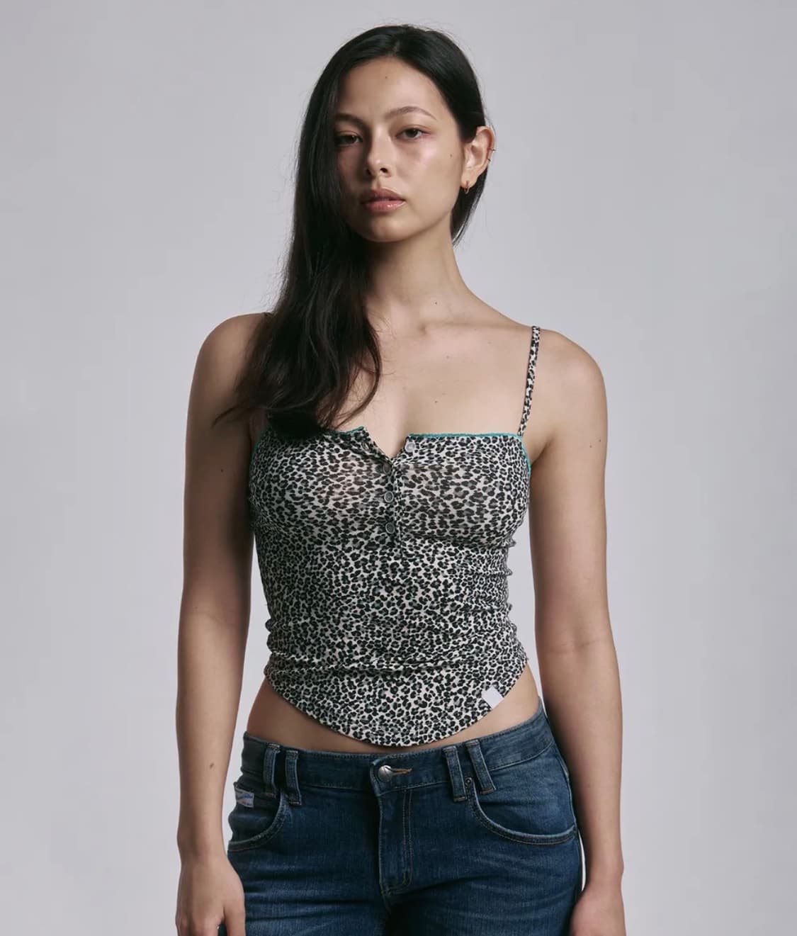 플리즈노팔로우 Riri Leopard Lace Top  상품이미지1