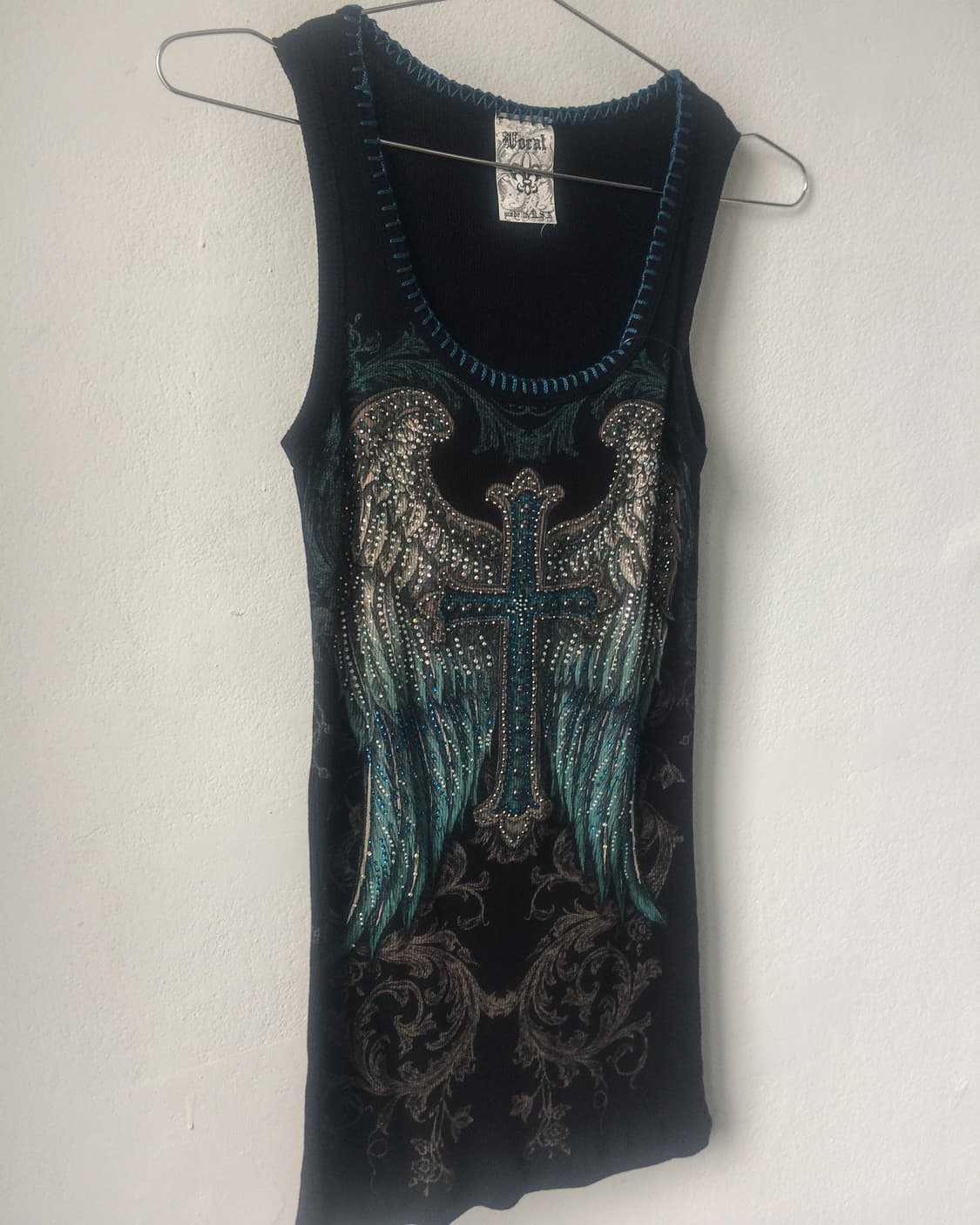 Cross cubic point ribbed sleeveless 상품이미지4