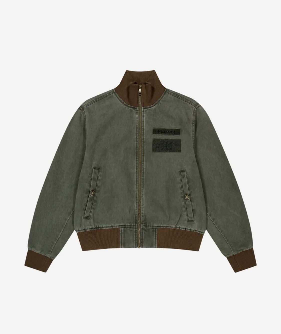 아캄 aakam Washed Velcro 카키 자켓 상품이미지1