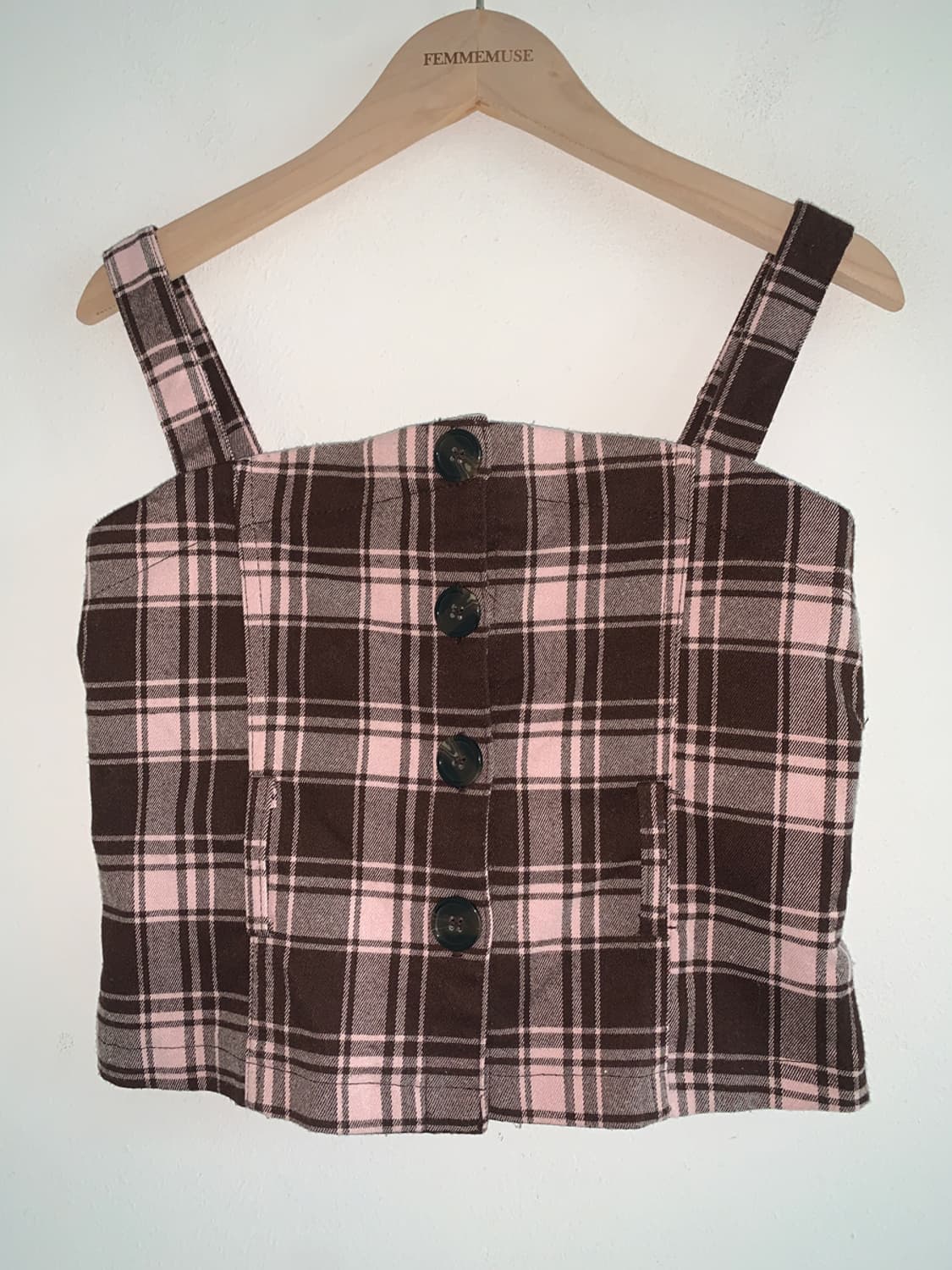 (Vintage)Check bustier top 상품이미지4