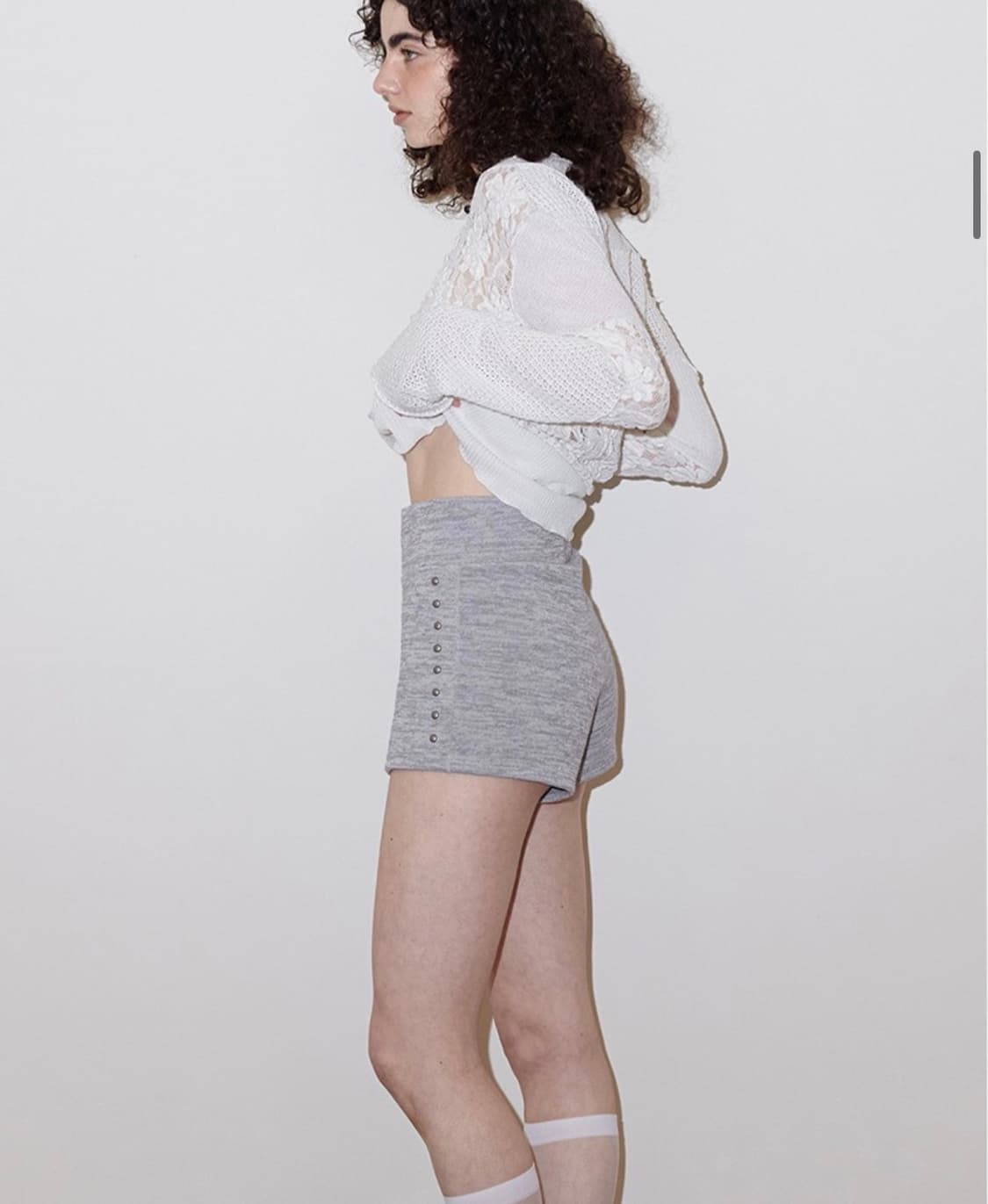 폴리수엠  STUDDED DOLPHIN SHORTS, GRAY 2size 상품이미지2