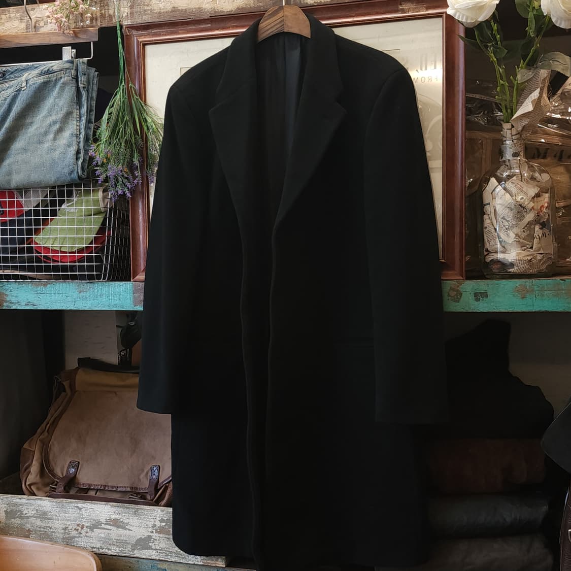 90s 아르마니 울 싱글코트 블랙 52 상품이미지3