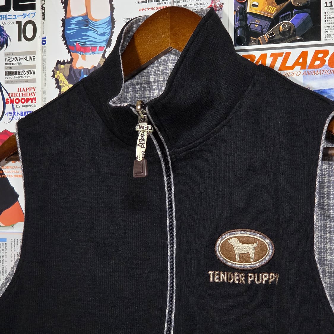 JPN 리버시블 체크 집업 베스트 상품이미지8