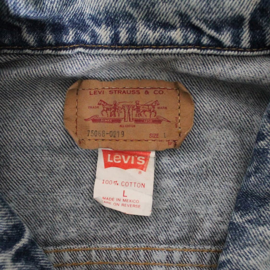 00s Levi’s 리바이스 75068 아이스 워시 데님 자켓 L006 상품이미지5