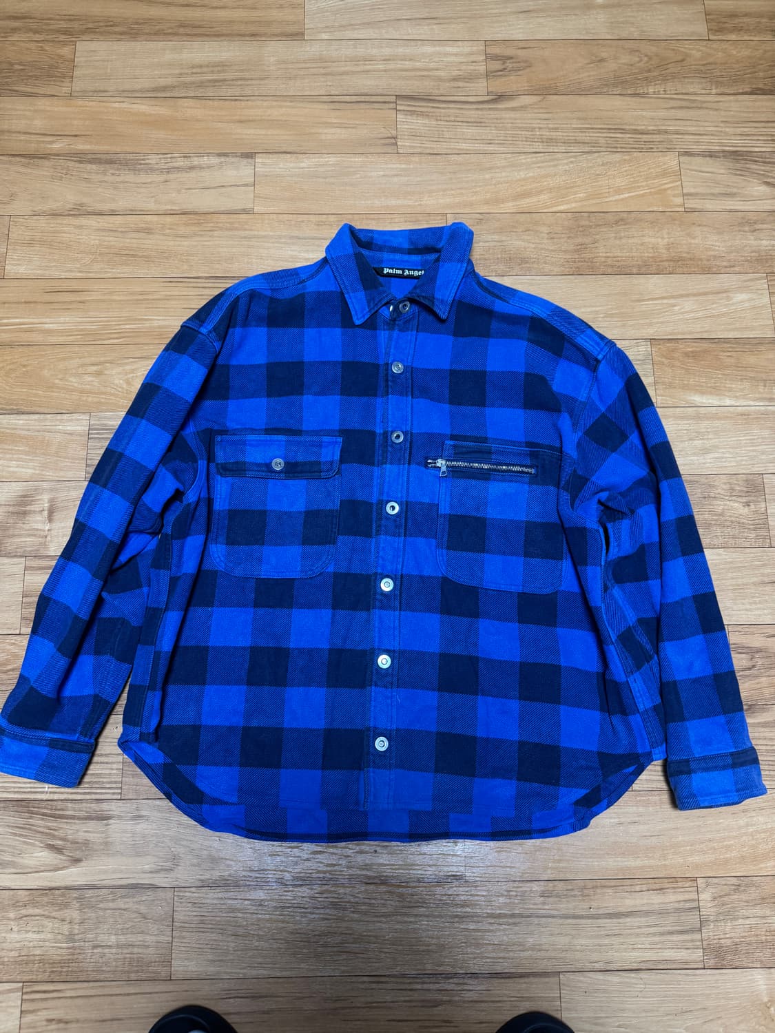 팜엔젤스 블루 플란넬 셔츠 자켓 M 상품이미지1