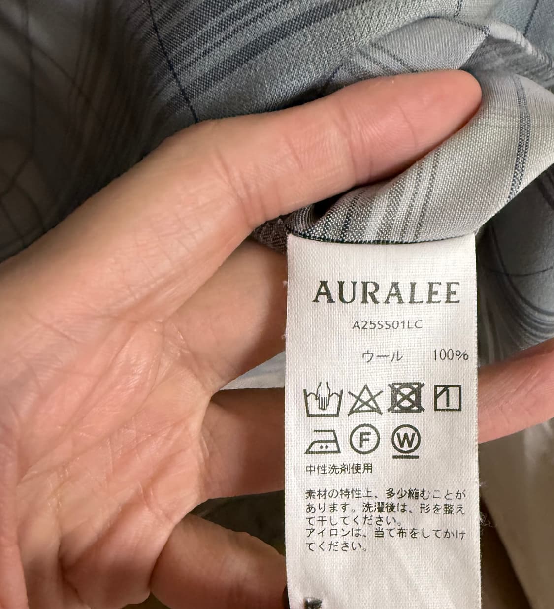 오라리 25ss 울 체크셔츠 그린 민트 3사이즈 상품이미지3