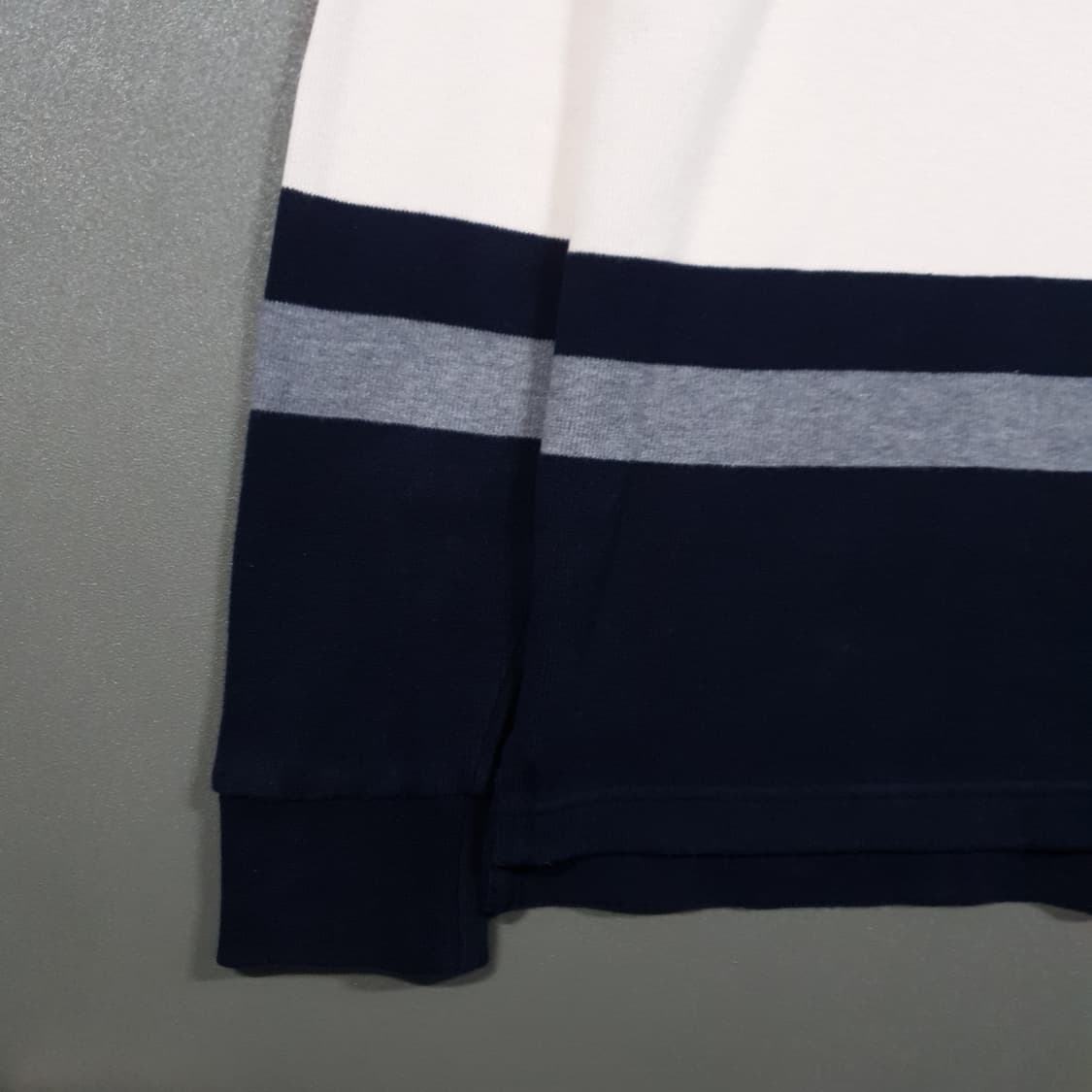 헤지스 신형 20FW 컬러블록 면 하프집업 코튼 니트 스웨터 긴팔티 L 상품이미지3