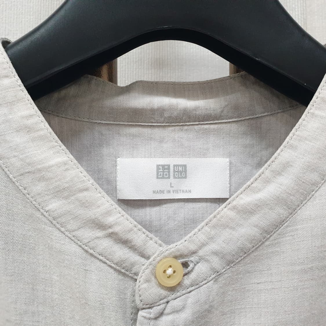 유니클로 린넨혼방 헨리넥셔츠 100 상품이미지3