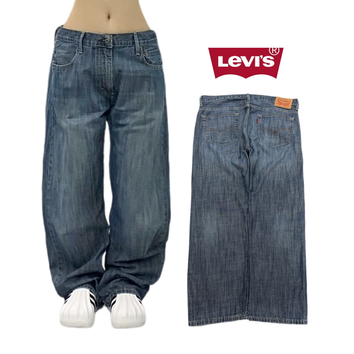 리바이스 569 새깅 워싱 와이드 스케이터 데님팬츠 상품이미지1