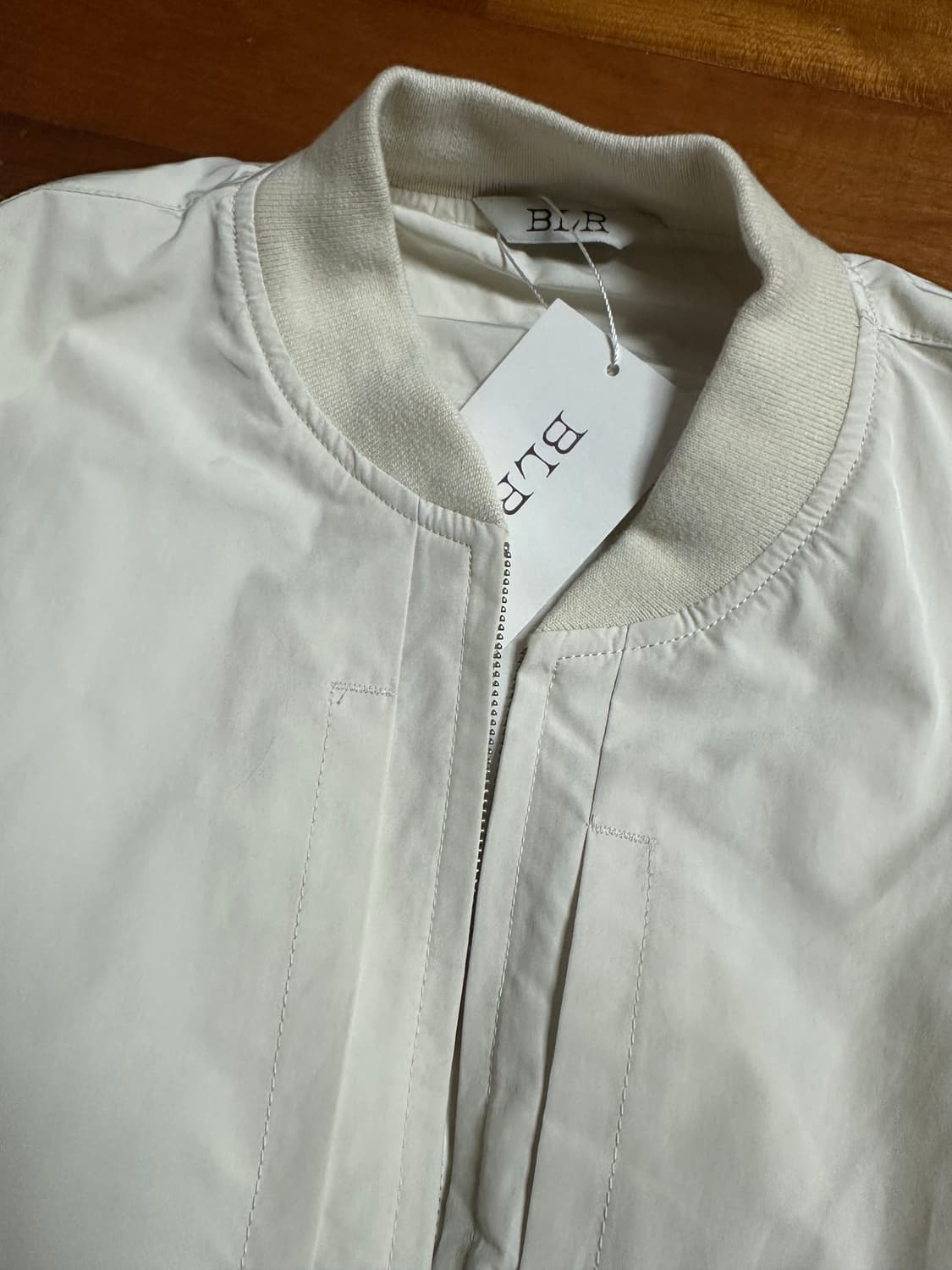 BLR Curved Line Flight Jacket Ivory 상품이미지5