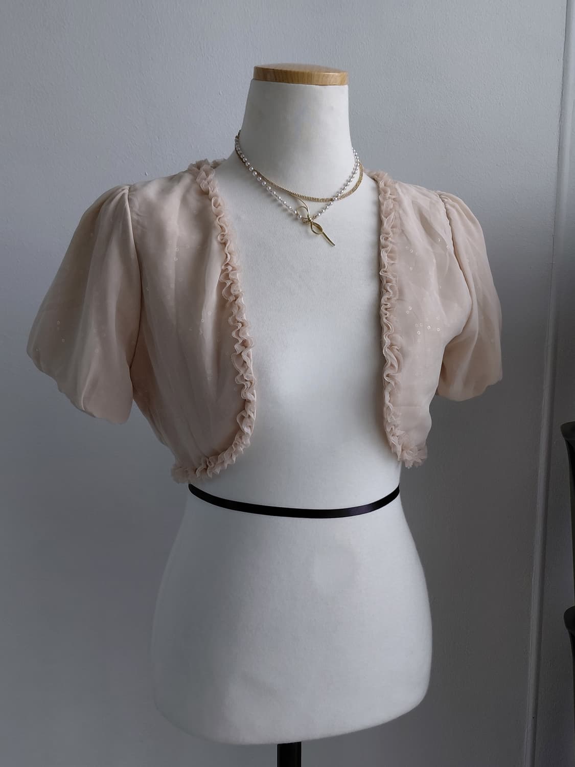 [일본빈티지] 쉬폰 볼레로 가디건 블라우스 상품이미지1