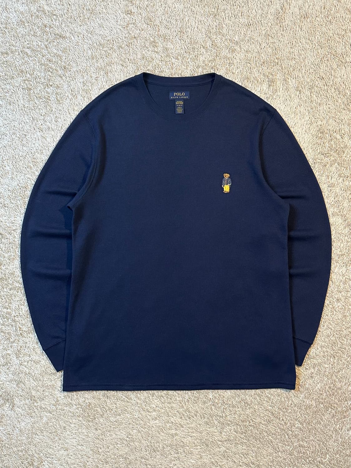 폴로 랄프로렌 신형 베어 와플 니트 롱슬리브 긴팔 네이비 상품이미지1