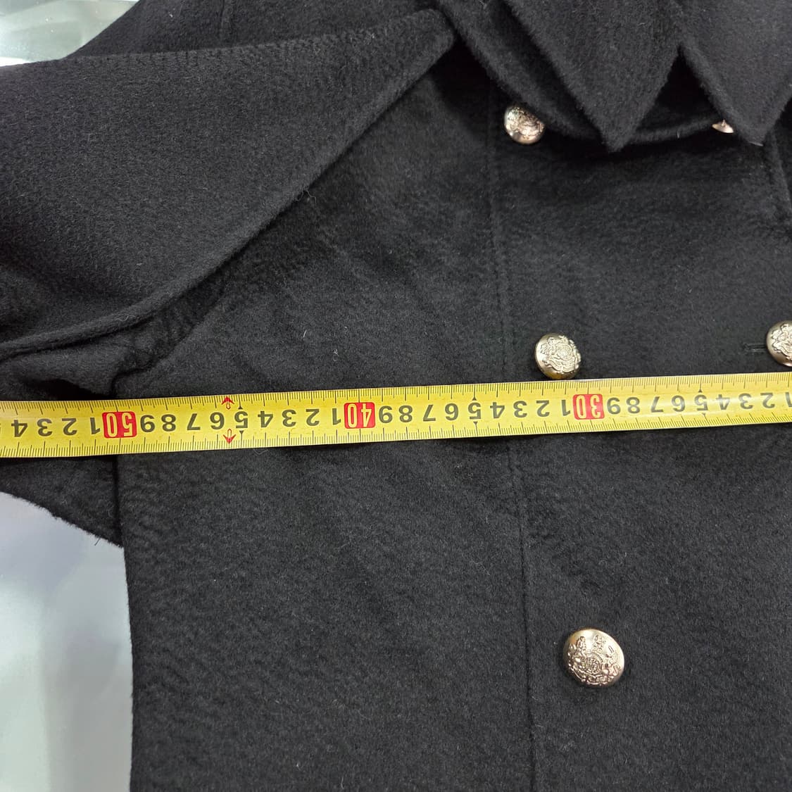 줄로그 울 캐시미어 블랙 핸드메이드 코트 금장 상품이미지7