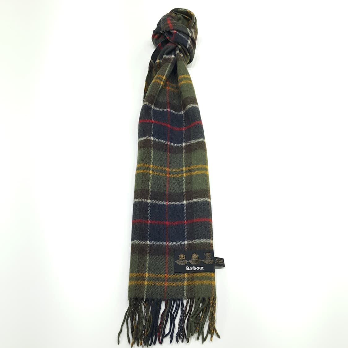 MX313 바버 올리브그린 타탄체크 메리노 캐시미어 목도리 머플러 상품이미지4