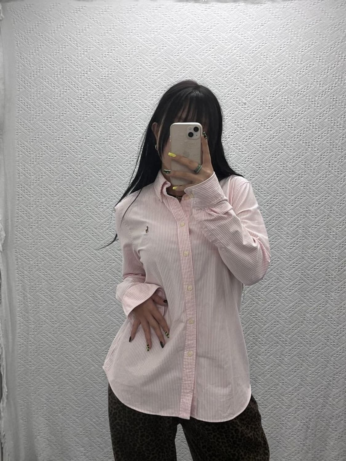 폴로 랄프로렌 빈티지 여리 핑크 스트라이프 옥스포드 셔츠 L C07564 상품이미지1