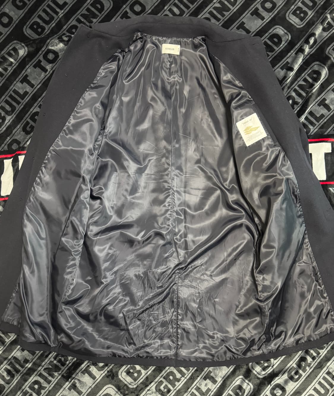 키뮤어 서플러스 울 세미 오버 핏 발마칸 코트 네이비 상품이미지3