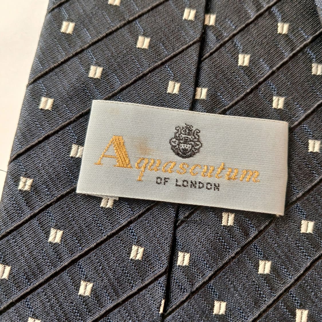 아쿠아스큐텀 실크 스트라이프 도트 넥타이 10cm A등급 A19799 상품이미지10