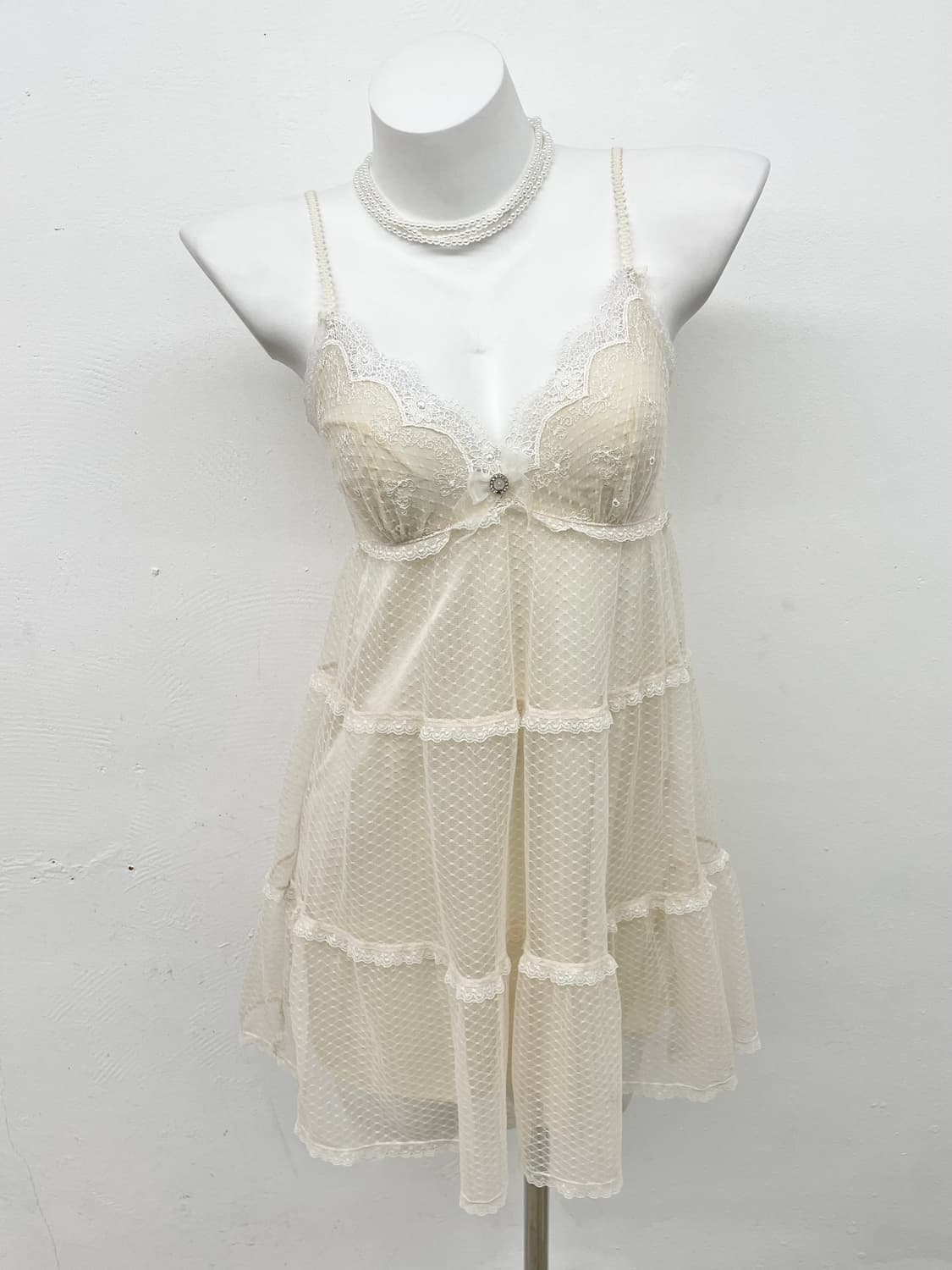 러블리 레이스 리본 캉캉 슬립 상품이미지1