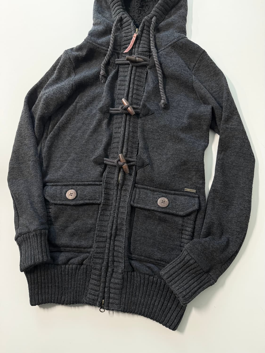 토글 버튼 니트 후디드 집업 상품이미지7