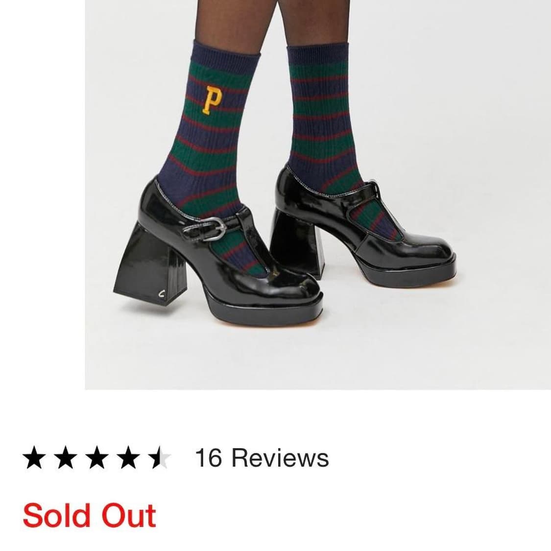 로리타 갸루 Circus NY 블랙 통굽 메리제인 슈즈 235 상품이미지5