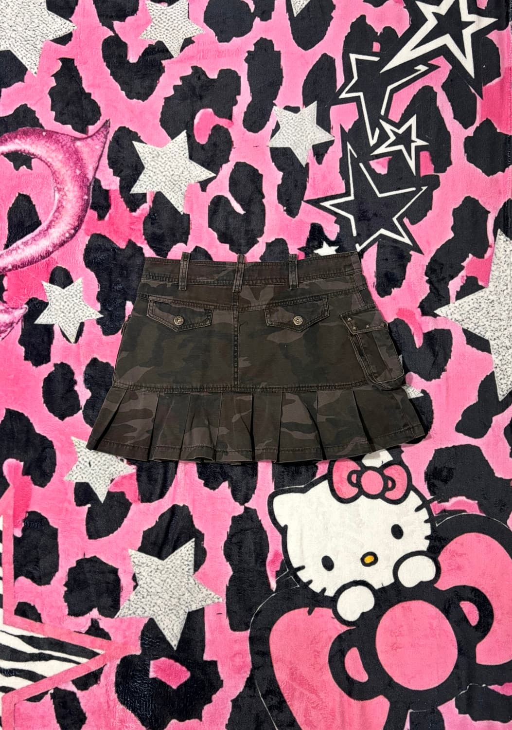 Y2K camo cargo poket pleat Mini Skirt  상품이미지4