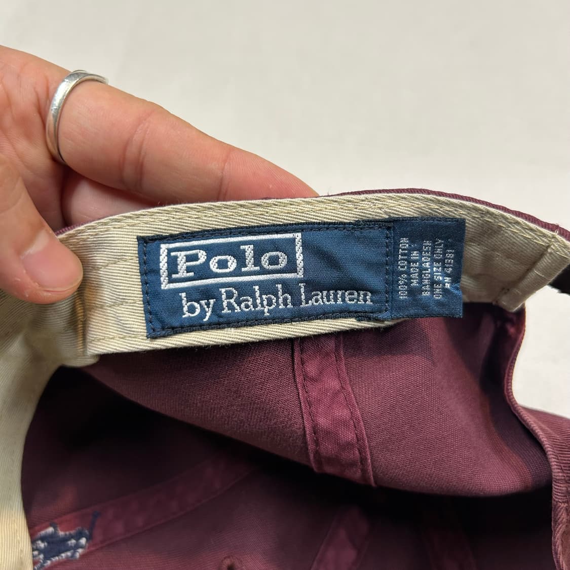 폴로 랄프로렌 버건디 볼캡 모자 가죽스트랩 정품 상품이미지8