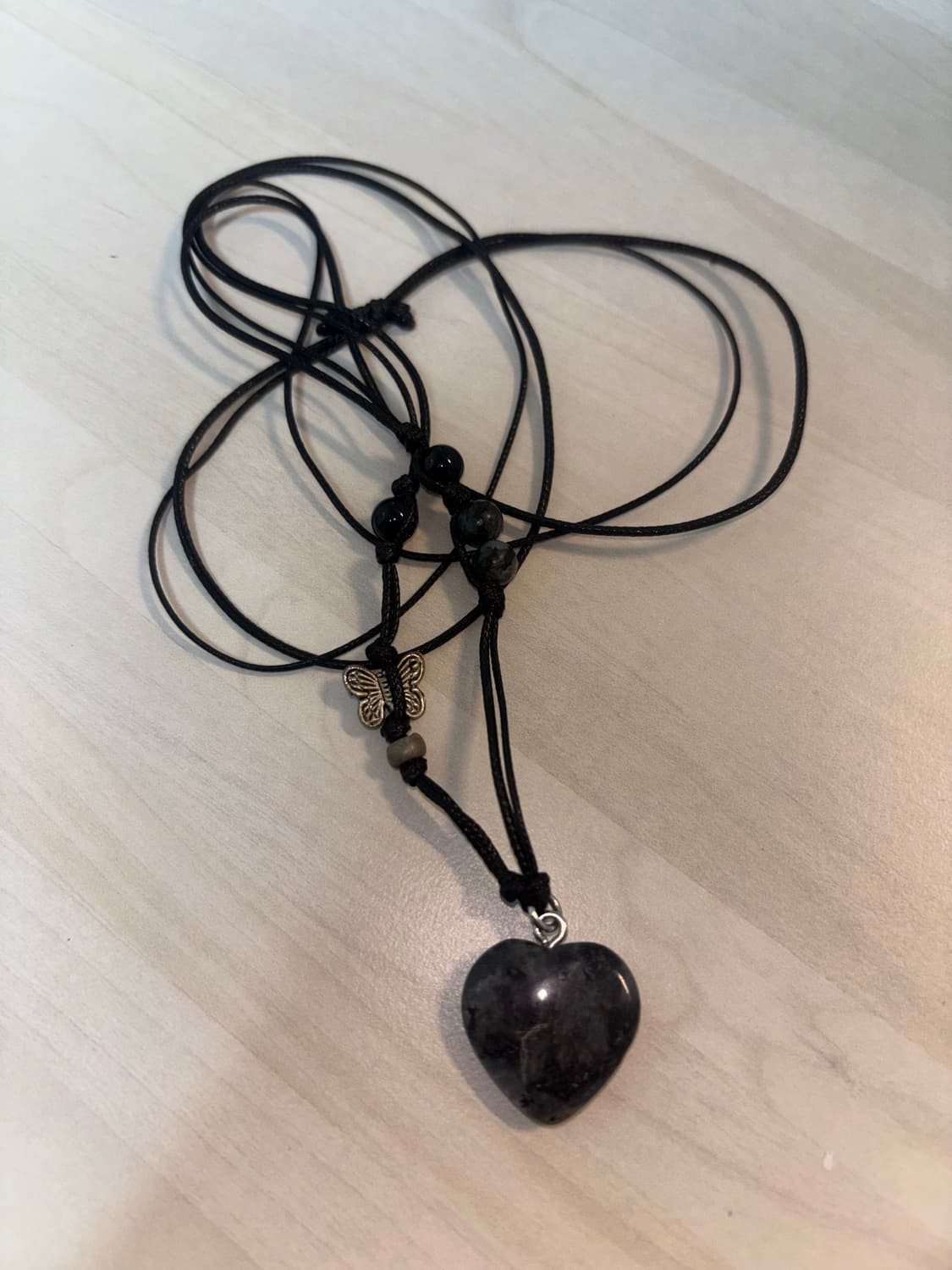 하트원석 비즈목걸이 핸드메이드 상품이미지2