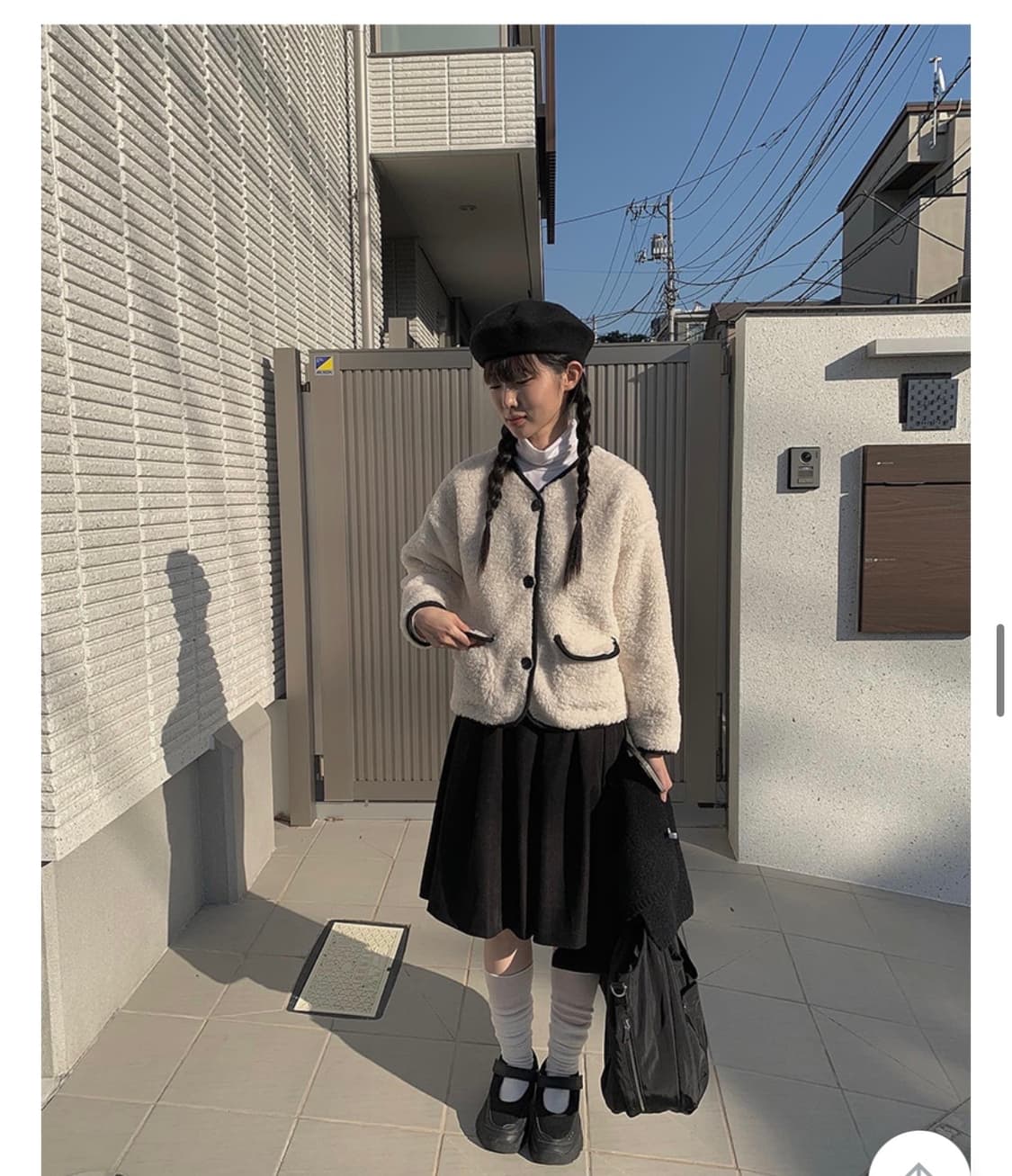 스웨이드 미디 핀턱 스커트 치마 상품이미지4