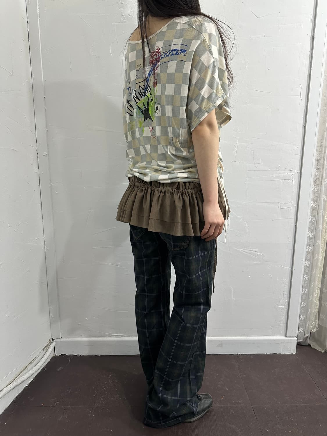 et y2k check pants 상품이미지5