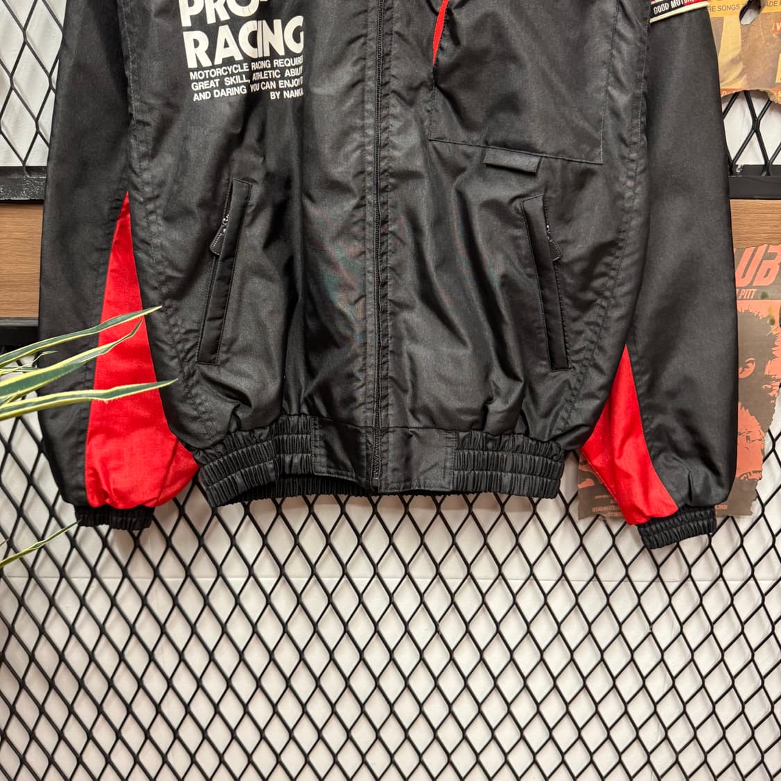 90s 난카이 프로 레이싱 빈티지 나일론 라이더 자켓 블랙 상품이미지4